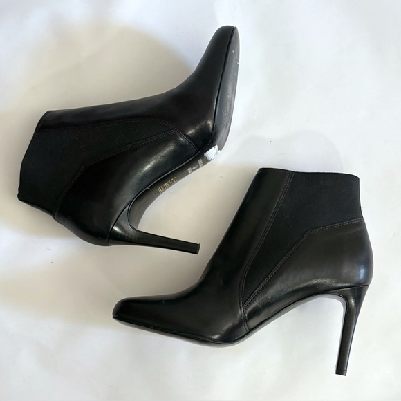 Karen Millen Shoes - Karen Millen Leather Ankle Boots 39 Black Stiletto Heel Minimalist Chic Office